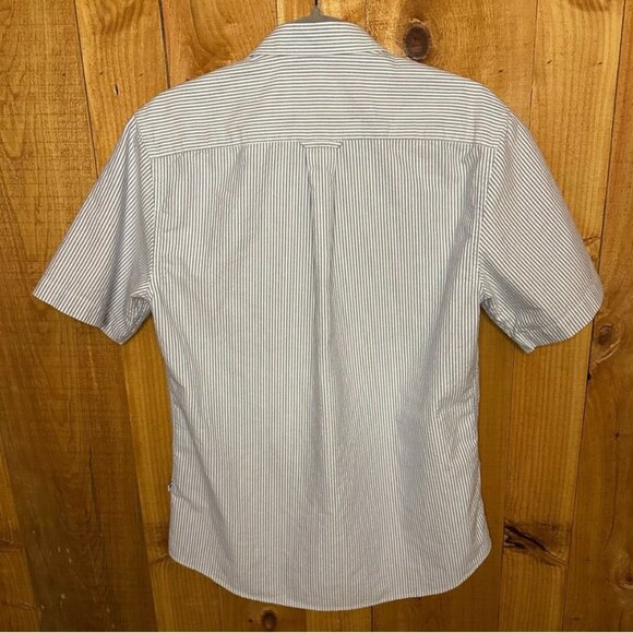 NN07 No Nationality Men's Striped Shortsleeve Button Front Shirt M - Picture 2 of 4